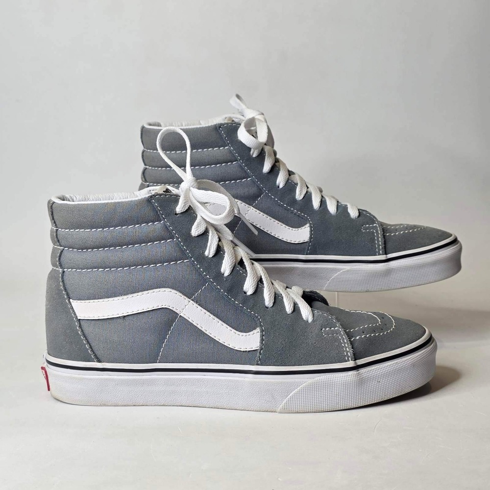 Vans Sk8-Hi Sneakers Men's 6 Women's 7.5 Gray Suede Canvas High Top Skate Shoes